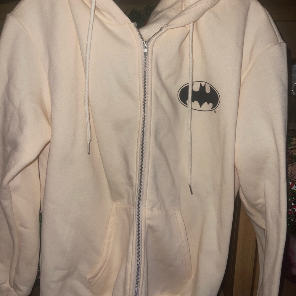Cream Hoodie with Batman/Batwomen